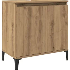 Wastafelkast 58x33x60 cm bewerkt hout artisanaal eikenkleur>vidaXL Clearance