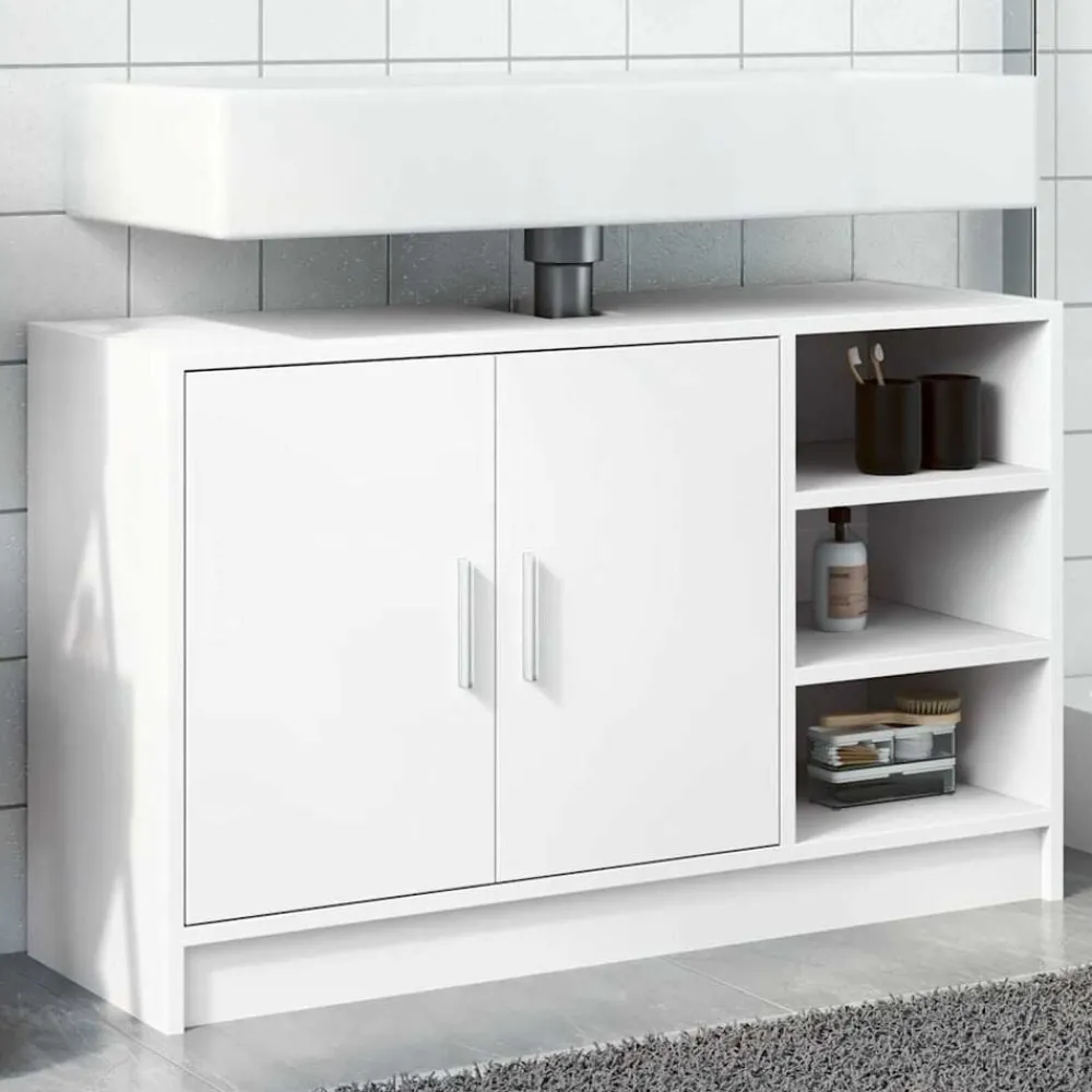 Wastafelkast 90x29x55 cm bewerkt hout>vidaXL Online