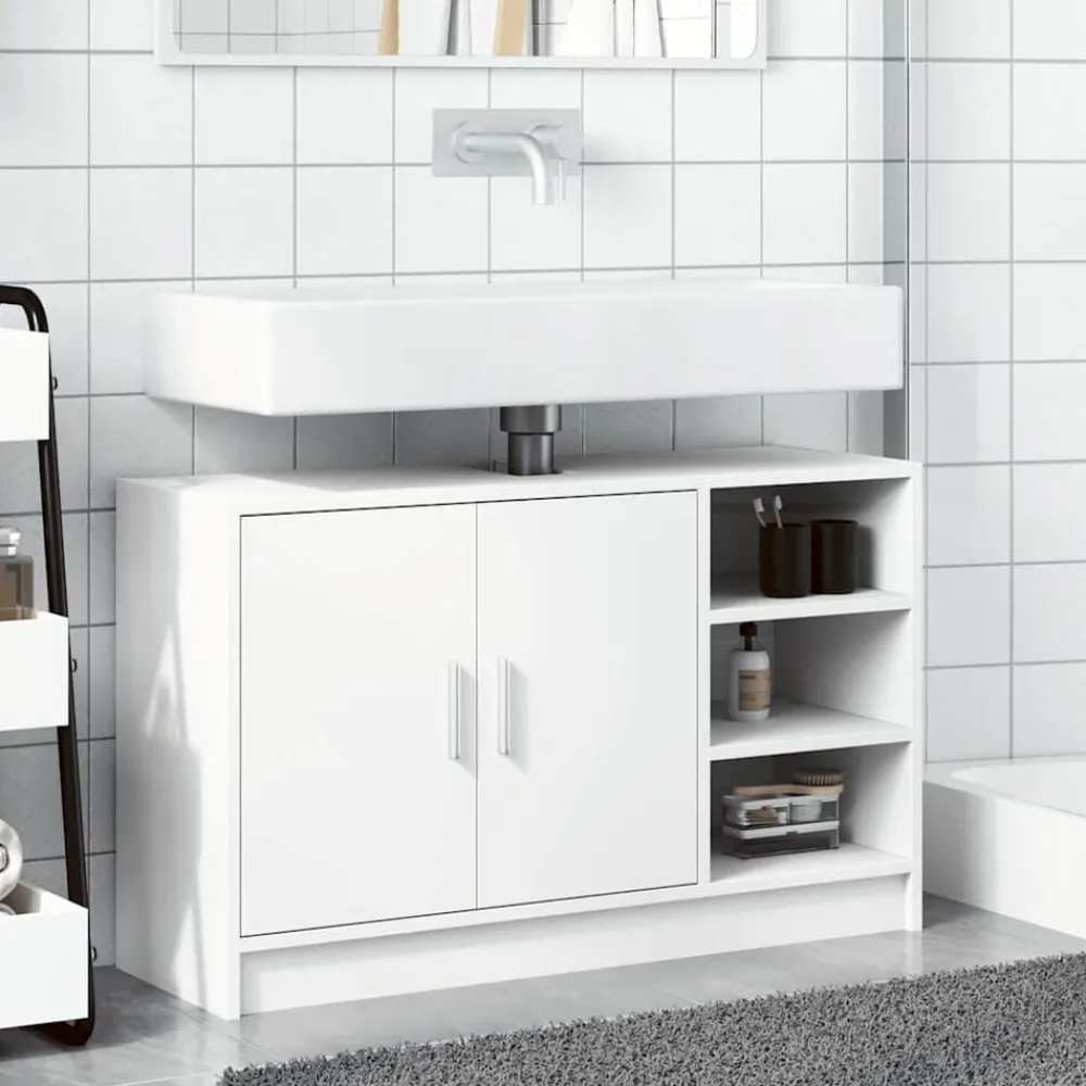 Wastafelkast 90x29x55 cm bewerkt hout>vidaXL Online