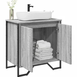 Wastafelkast 60x35x60 cm bewerkt hout eikenkleurig>vidaXL Discount