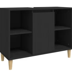Kasten & Opbergmeubelen*vidaXL Wastafelkast 80x33x60 cm bewerkt hout Zwart
