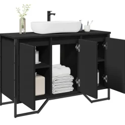 Wastafelkast 91x35x60 cm bewerkt hout>vidaXL Online