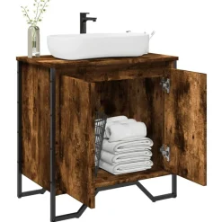 Meubelsets*vidaXL Wastafelkast 60x35x60 cm bewerkt hout kleurig Gerookt eiken