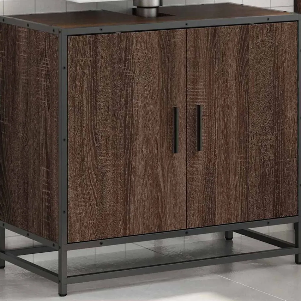 Wastafelkast 65x33x60 cm bewerkt hout>vidaXL Outlet