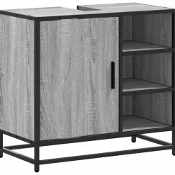 Wastafelkast 65x33x60 cm bewerkt hout eikenkleurig>vidaXL Online
