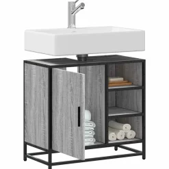 Wastafelkast 65x33x60 cm bewerkt hout eikenkleurig>vidaXL Online