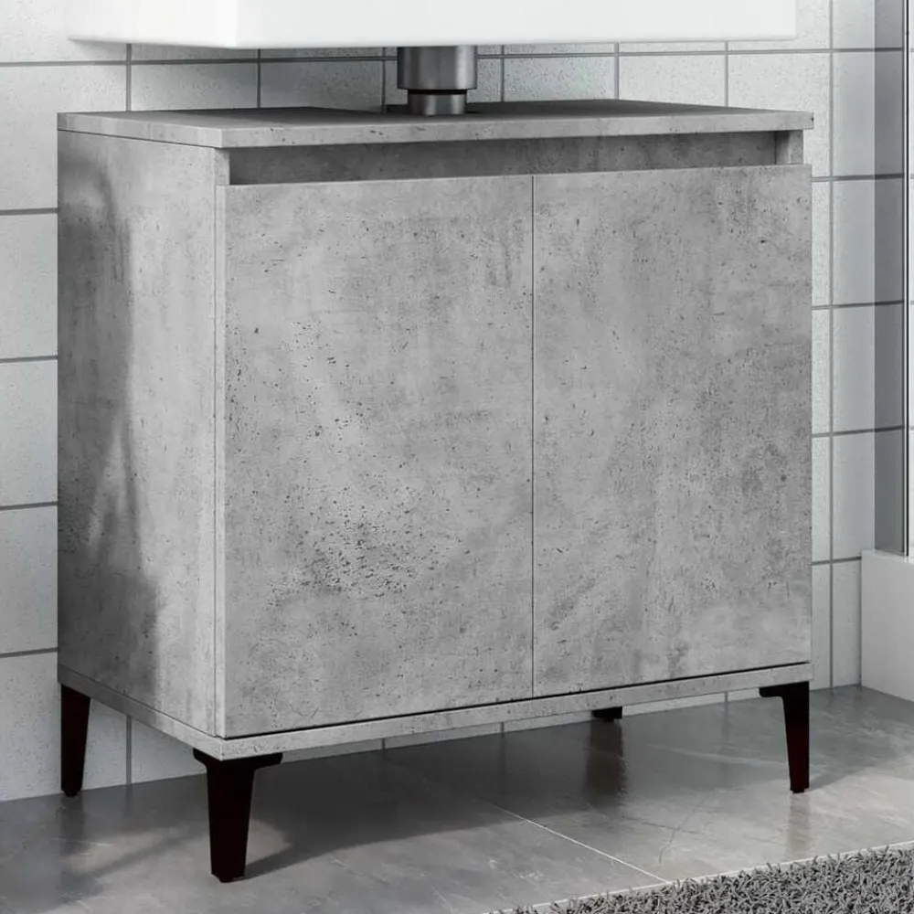 Wastafelkast 58x33x60 cm bewerkt hout betongrijs>vidaXL Best