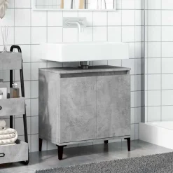 Wastafelkast 58x33x60 cm bewerkt hout betongrijs><noscript><img width=