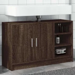 Meubelsets*vidaXL Wastafelkast 90x29x55 cm bewerkt hout ig bruin eikenkleur