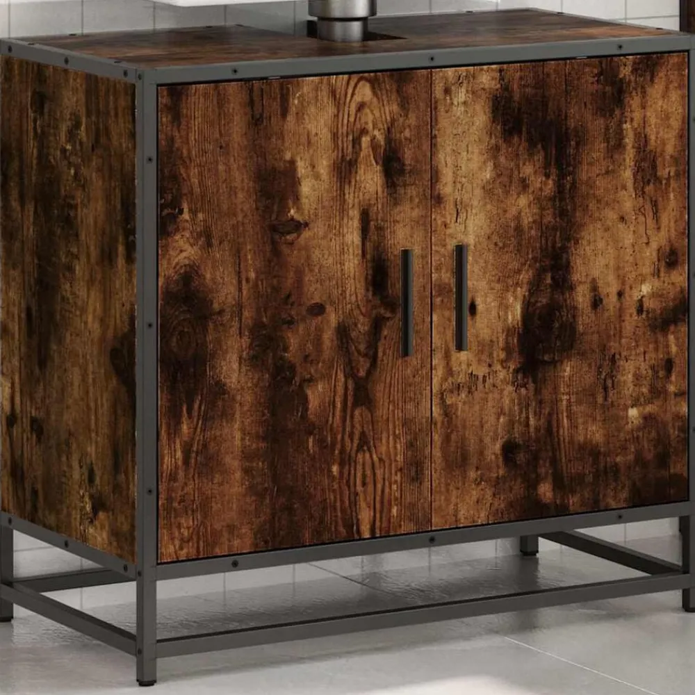 Wastafelkast 65x33x60 cm bewerkt hout kleurig>vidaXL Clearance