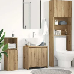 Meubelsets*vidaXL Wastafelkast 60x33x60 cm bewerkt hout artisanaal eikenkleurig
