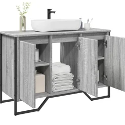Wastafelkast 91x35x60 cm bewerkt hout eikenkleurig>vidaXL New