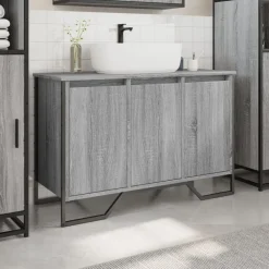 Wastafelkast 91x35x60 cm bewerkt hout eikenkleurig><noscript><img width=