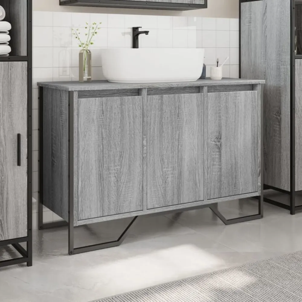 Wastafelkast 91x35x60 cm bewerkt hout eikenkleurig>vidaXL New