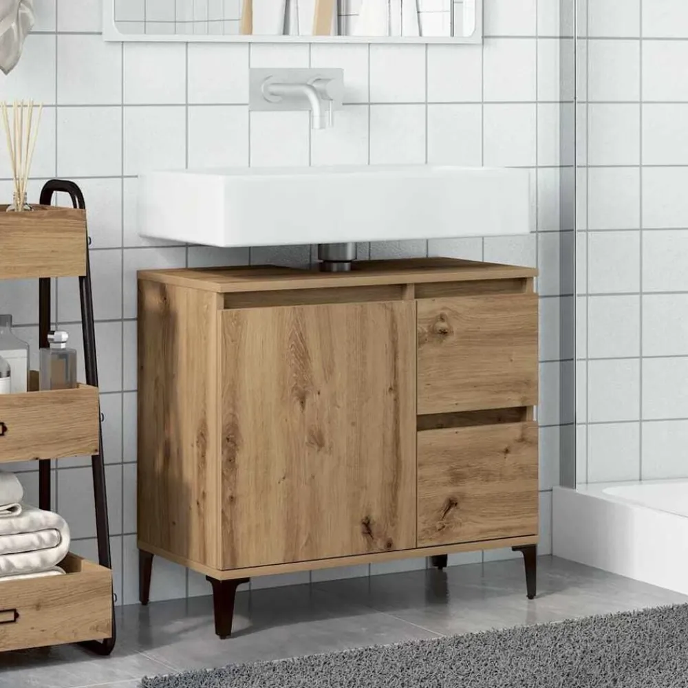 Wastafelkast 65x33x60 cm bewerkt hout>vidaXL Online