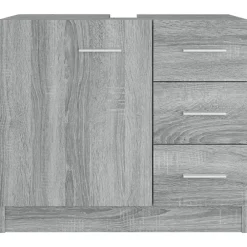 Meubelsets*vidaXL Wastafelkast 63x30x54 cm bewerkt hout eikenkleurig Grijs sonoma