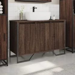 Meubelsets*vidaXL Wastafelkast 91x35x60 cm bewerkt hout ig bruin eikenkleur