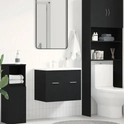 Meubelsets*vidaXL Wastafelkast 60x38,5x46 cm bewerkt hout kleurig Zwart eiken