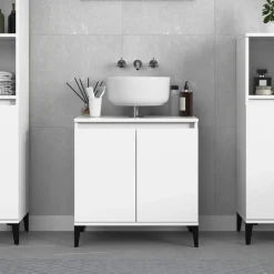 Kasten & Opbergmeubelen*vidaXL Wastafelkast 58x33x60 cm bewerkt hout Wit