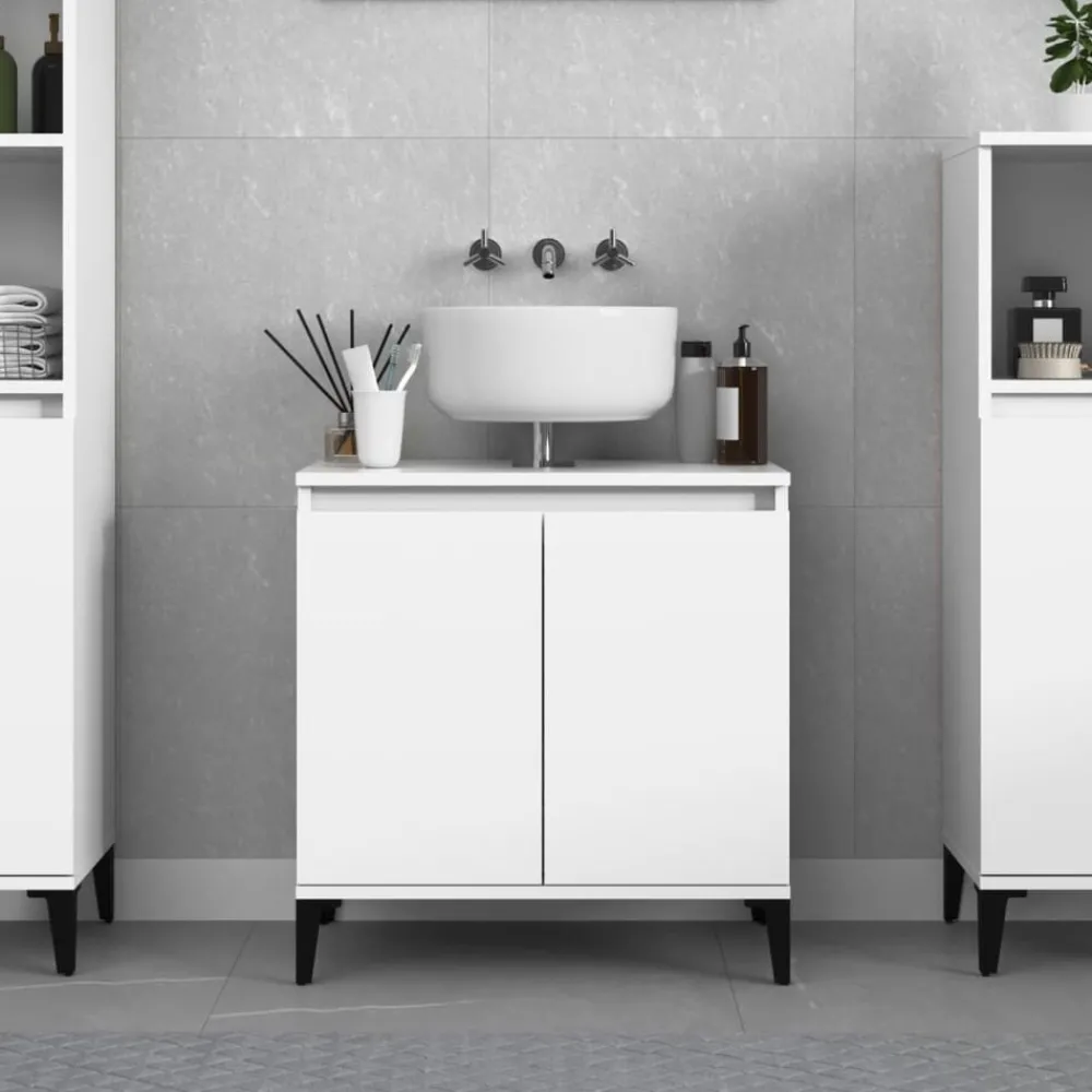 Kasten & Opbergmeubelen*vidaXL Wastafelkast 58x33x60 cm bewerkt hout Wit