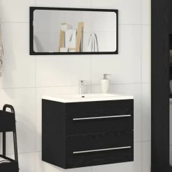 Meubelsets*vidaXL Wastafelkast 60x38,5x48 cm spaanplaat kleurig Zwart eiken