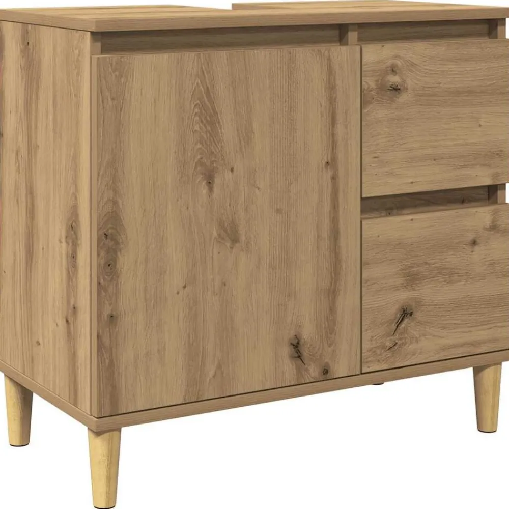 Wastafelkast 65x33x60 cm bewerkt hout>vidaXL New
