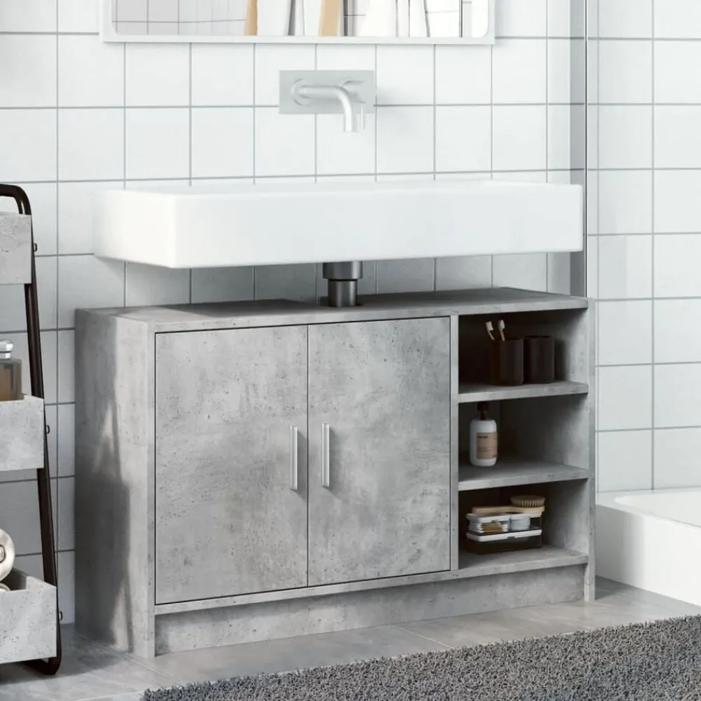 Wastafelkast 90x29x55 cm bewerkt hout>vidaXL Outlet