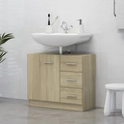 Wastafelkast 63x30x54 cm bewerkt hout kleurig>vidaXL Best