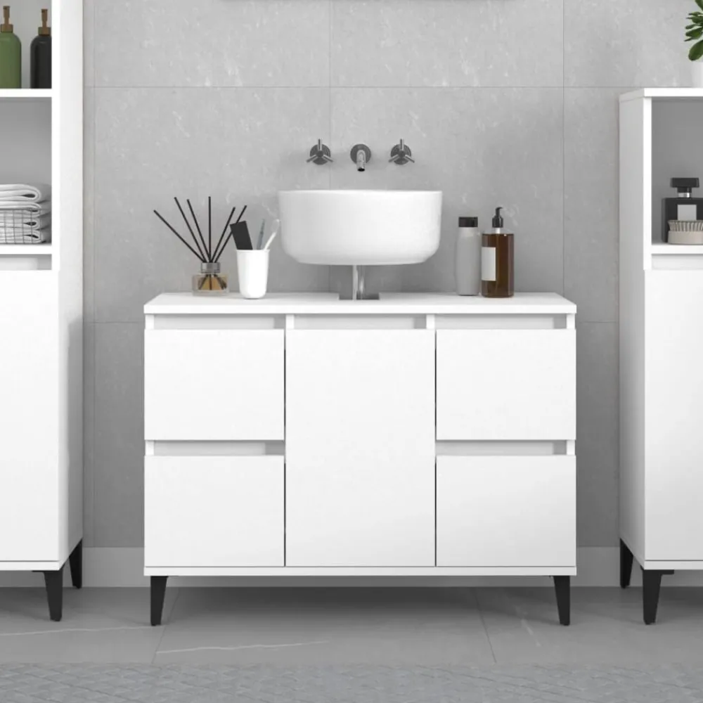 Kasten & Opbergmeubelen*vidaXL Wastafelkast 80x33x60 cm bewerkt hout Wit
