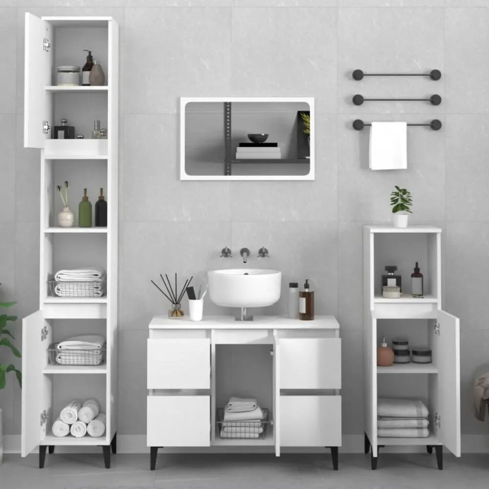 Kasten & Opbergmeubelen*vidaXL Wastafelkast 80x33x60 cm bewerkt hout Wit