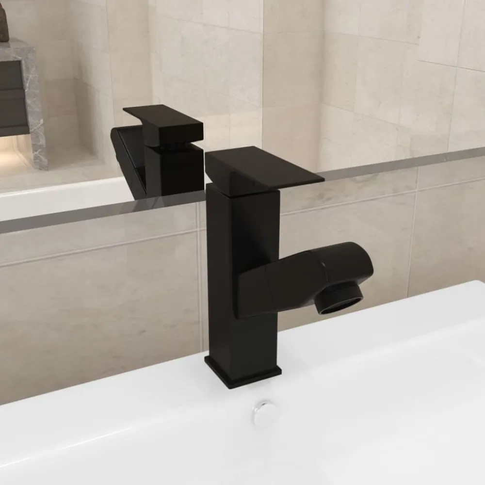 Sanitair & Loodgietersbenodigdheden*vidaXL Wastafelkraan met uittrekfunctie 157x172 mm Zwart