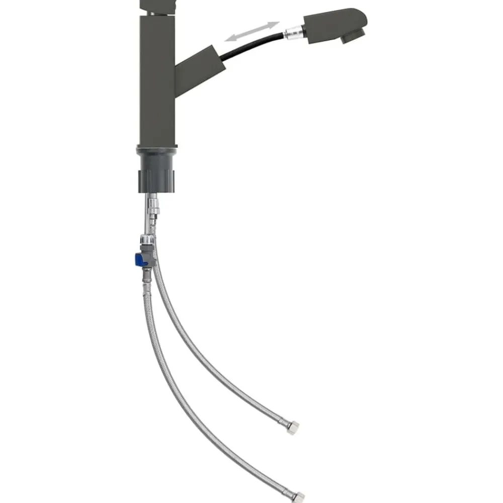 Sanitair & Loodgietersbenodigdheden*vidaXL Wastafelkraan met uittrekfunctie 157x172 mm Grijs