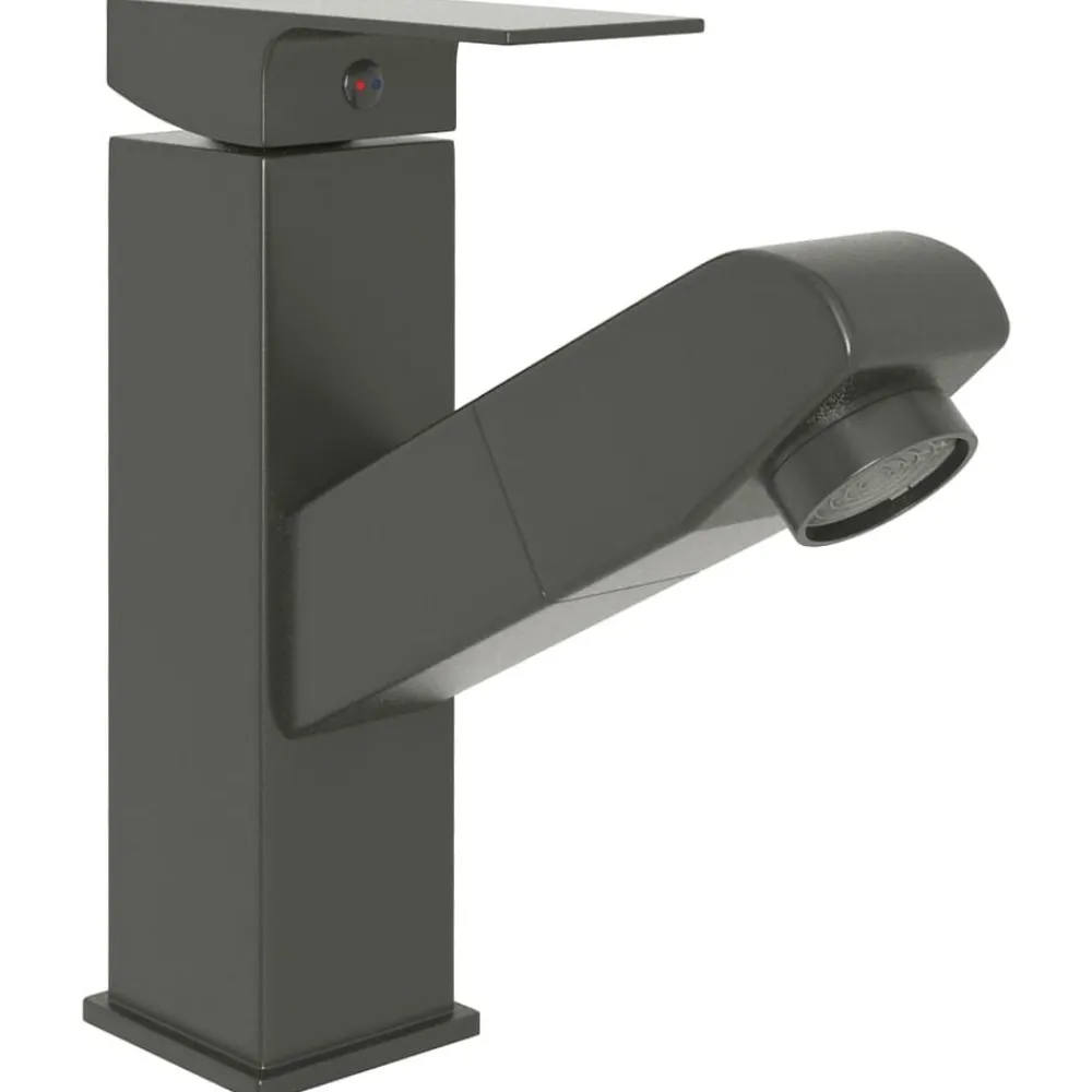 Sanitair & Loodgietersbenodigdheden*vidaXL Wastafelkraan met uittrekfunctie 157x172 mm Grijs