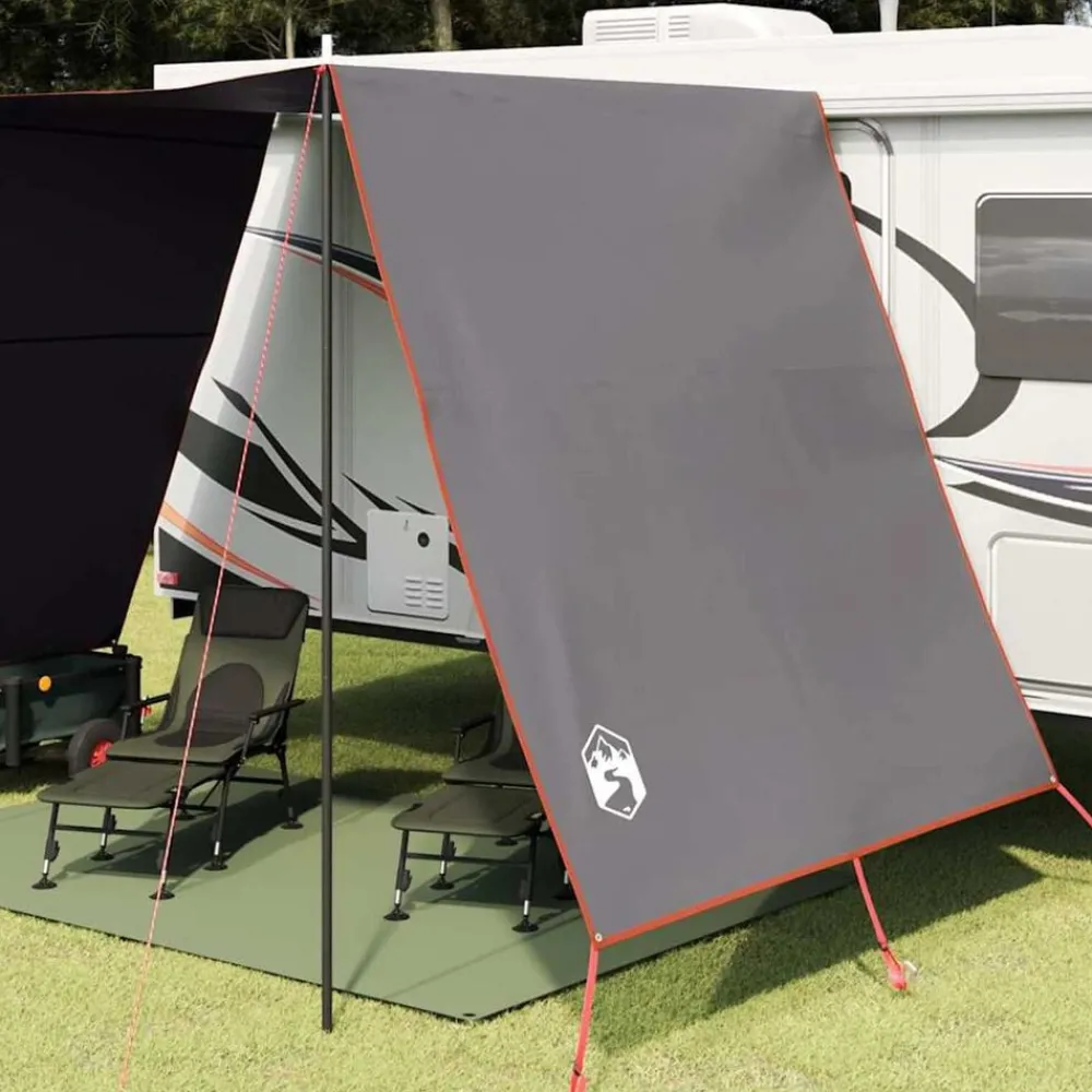 Buitensport*vidaXL Waterbestendige Tarp met dak Grijs en oranje
