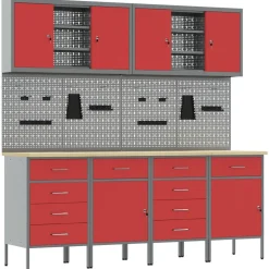 Werk kast met lade 10 pcs Engineered hout en staal>vidaXL New