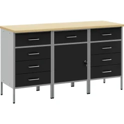 Werk kast met lade 3 pcs en Grijs 150 x 55 x 85 cm>vidaXL