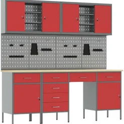 Werk kast met lade 10 pcs Engineered hout en staal>vidaXL Sale