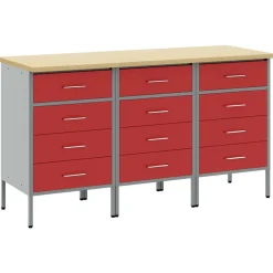 Werk kast met lade 3 pcs en Grijs 150 x 55 x 85 cm>vidaXL Best