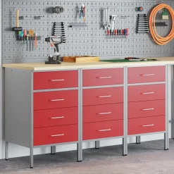 Werk kast met lade 3 pcs en Grijs 150 x 55 x 85 cm><noscript><img width=