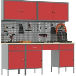 Werk kast met lade 10 pcs Engineered hout en staal><noscript><img width=