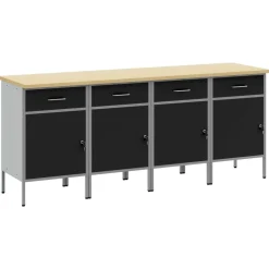 Werk kast met lade 4 pcs en Grijs 200 x 55 x 85 cm>vidaXL Hot