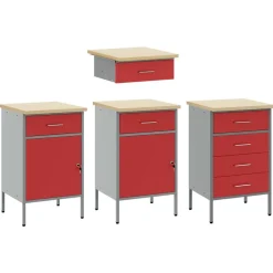 Werk kast met lade met slot 4 pcs Engineered hout en staal><noscript><img width=