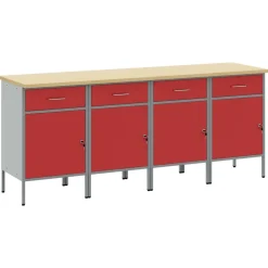 Werk kast met lade 4 pcs en Grijs 200 x 55 x 85 cm>vidaXL Outlet