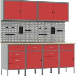 Werk kast met lade 10 pcs Engineered hout en staal>vidaXL Best