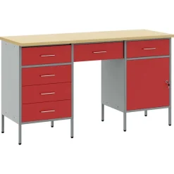 Werk kast met lade met slot 3 pcs Engineered hout en staal>vidaXL Best