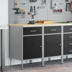 Werk kast met lade 2 pcs en Grijs 100 x 55 x 85 cm><noscript><img width=