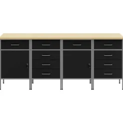 Werk kast met lade 4 pcs en Grijs 200 x 55 x 85 cm>vidaXL