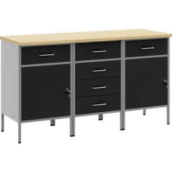Werk kast met lade 3 pcs en Grijs 150 x 55 x 85 cm>vidaXL Best