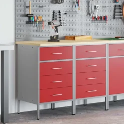 Werk kast met lade 2 pcs en Grijs 100 x 55 x 85 cm><noscript><img width=