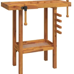 Werkbank met bankschroeven 92x48x83 cm massief acaciahout>vidaXL Clearance